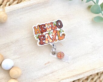 Hello Fall Badge Reel, Lightning Bolt Badge Reel, Nurse Badge Reel, Thanksgiving Badge Reel, Retractable ID Badge Holder