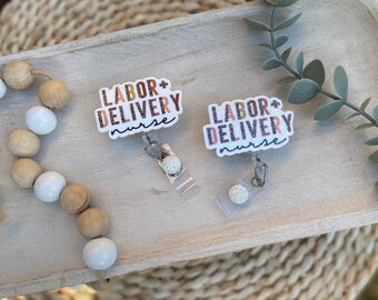 Labor and Delivery Badge Reel, Nurse Badge Reel, Medical Badge Reel, Leopard print, L&D Badge Reel, Retractable ID Badge Holder