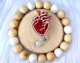 Anatomical Heart Badge Reels, Cardiology Badge Reel, Cardiac Badge Reel, Medical Badge Reel, Nurse Badge Reel, Retractable ID Holder