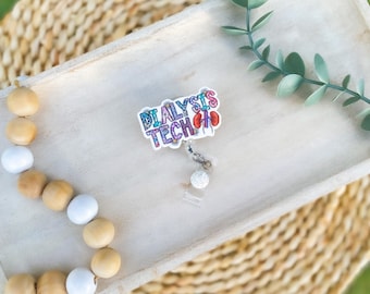 Dialysis Tech Badge Reel, Cute Badge Reel, Retractable ID Holder, Kidney Badge Reel, Dialysis Tech gift