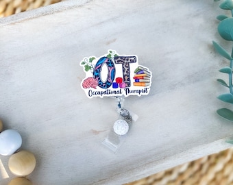 Occupational Therapist Badge Reel, OT Badge Reel, Retractable ID Badge Holder, Nurse Badge Reel, OT Gift