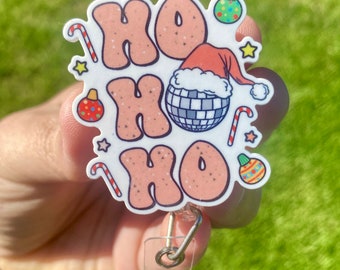 Christmas Badge Reel, Ho Ho Ho Badge Reel, Holiday Badge Reel, Funny Badge Reel, Nurse Badge Reel, Retractable ID Badge Holder