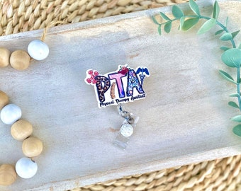 Physical Therapist Assistant Badge Reel, PTA Badge Reel, Retractable ID Badge Holder, Nurse Badge Reel, PTA Gift