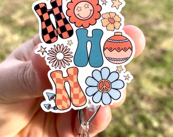 Christmas Badge Reel, Ho Ho Ho Badge Reel, Holiday Badge Reel, Nurse Gift Badge Reel, Nurse Badge Reel, Retractable ID Badge Holder