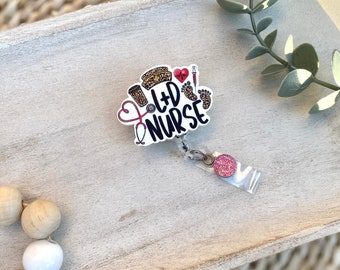 Labor and Delivery Badge Reel, L&D Nurse Badge Reel, Medical Badge Reel, Leopard print, Retractable ID Badge Holder