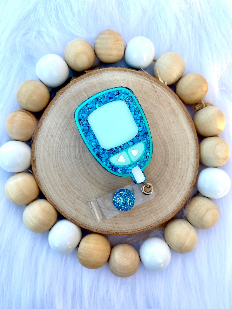 Medical Badge Reel Blood Sugar Endocrinologist Badge Reel Retractable ID Badge Holder Glucose Meter Badge Reel Diabetic