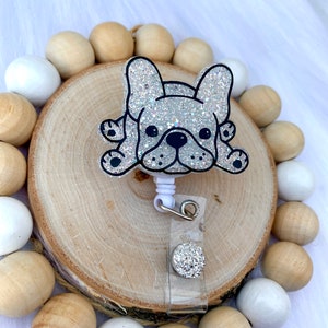 French Bulldog Badge Reel, Cute Dog Badge Reel, Animal Badge Reel, Funny Badge Reel, Cute Badge Reel, Frencie, Retractable ID Badge Holder