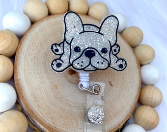 French Bulldog Badge Reel, Cute Dog Badge Reel, Animal Badge Reel, Funny Badge Reel, Cute Badge Reel, Frencie, Retractable ID Badge Holder