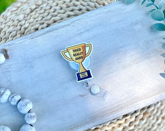 Trophy Badge Reel, Funny Badge Reel, Personalized Badge Reel Retractable ID Badge Holder, Nurse Badge Reel, Funny Gift