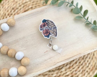 Inhale Peace Exhale Chaos Badge Reel, Nurse Badge Reel, Retractable ID Badge Holder, Nurse Gift, Doctor Gift