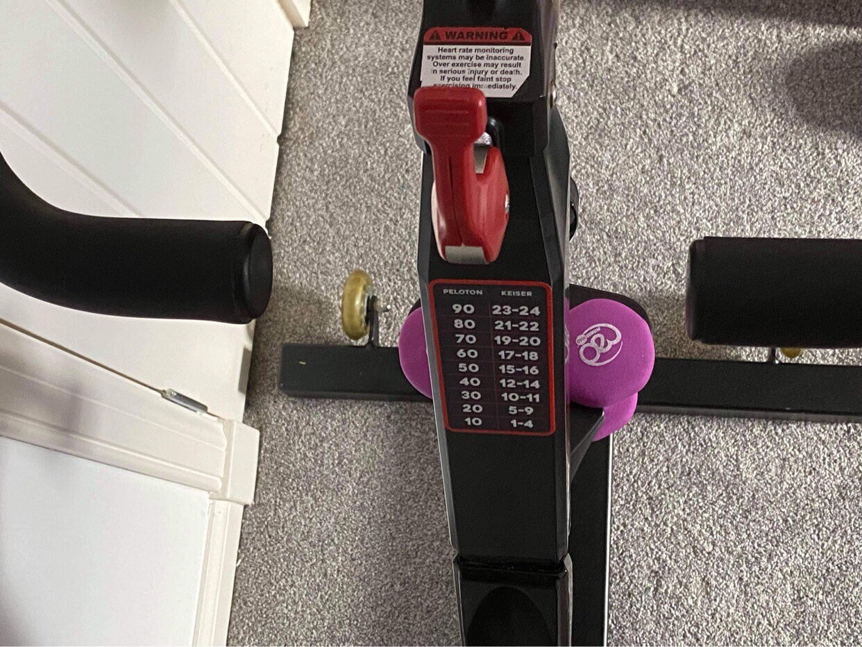 Peloton Sticker Keiser Peloton Conversion Chart Keiser Resistance