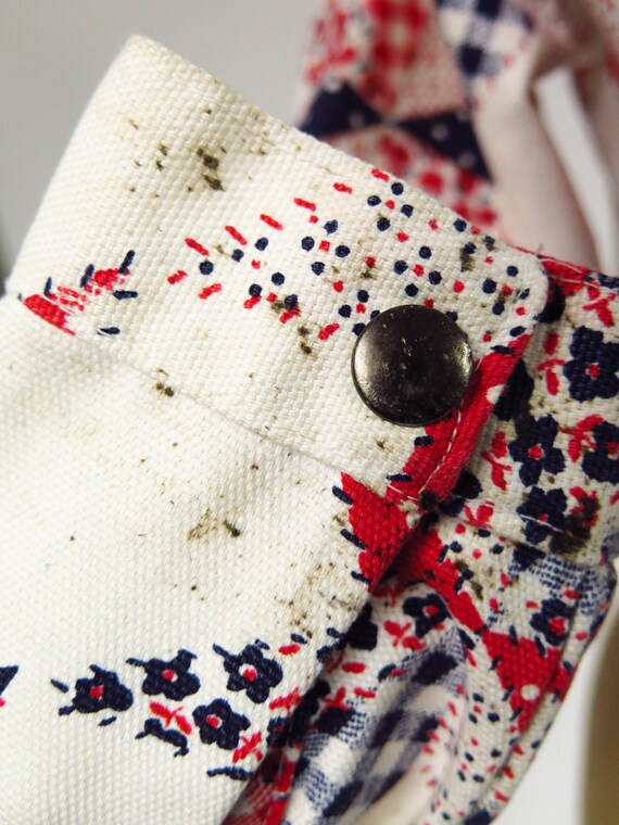 Vintage 1960s 1970s Patchwork Patterned Denim Jea… - image 10