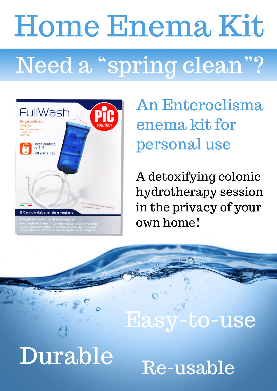 Enema Kit 2L Enteroclisma FullWash home enema kit durable Etsy