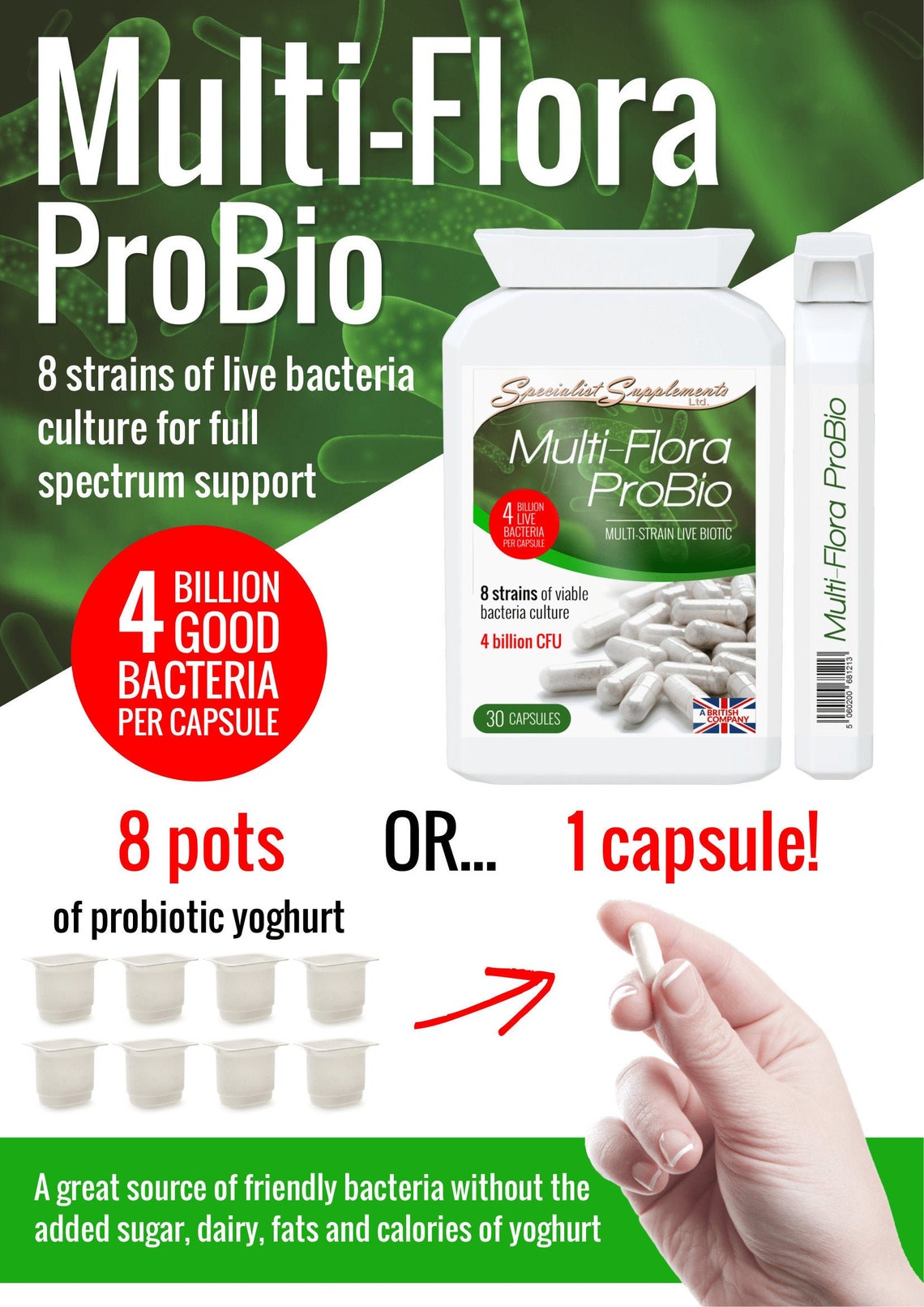 MultiFlora ProBio High Strength Multi Strain ProBiotic Etsy
