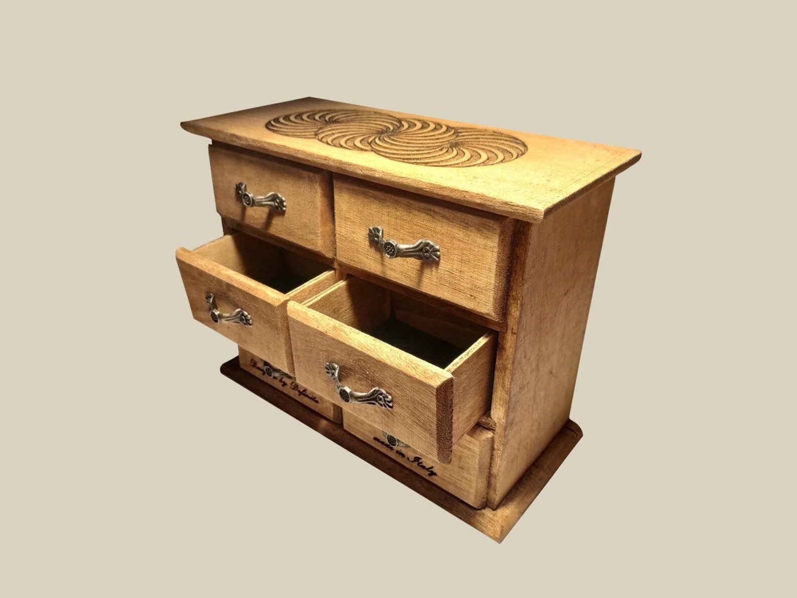 Wooden box organizer with 6 drawers. Etsy Italia