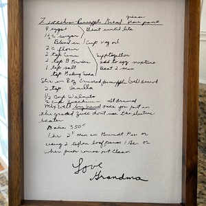 Recuerdo de receta manuscrita