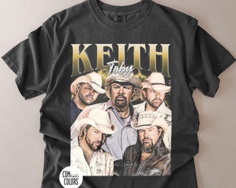 Camiseta vintage de Toby Keith, camiseta con estampado retro, regalo para fans de Toby Keith, merchandising de conciertos, Comfort Colors, camiseta de vaquera, regalo para amantes de la música