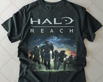 Koszulka promocyjna z nadrukiem plakatu Halo Reach 2010 z lat 2000. z grą wideo