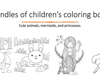 Children's coloring book - Seasons- 4 bundles - 113 pages - printable - pdf