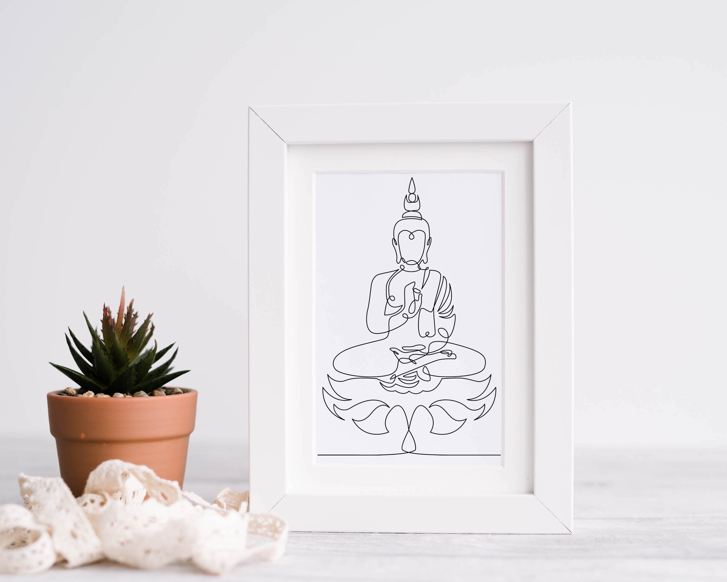 Buddha line art digitale download - png - pdf - jpg - ai - eps