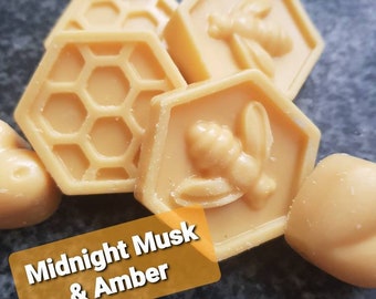 Midnight musk & amber wax melts  and chunky snap bars