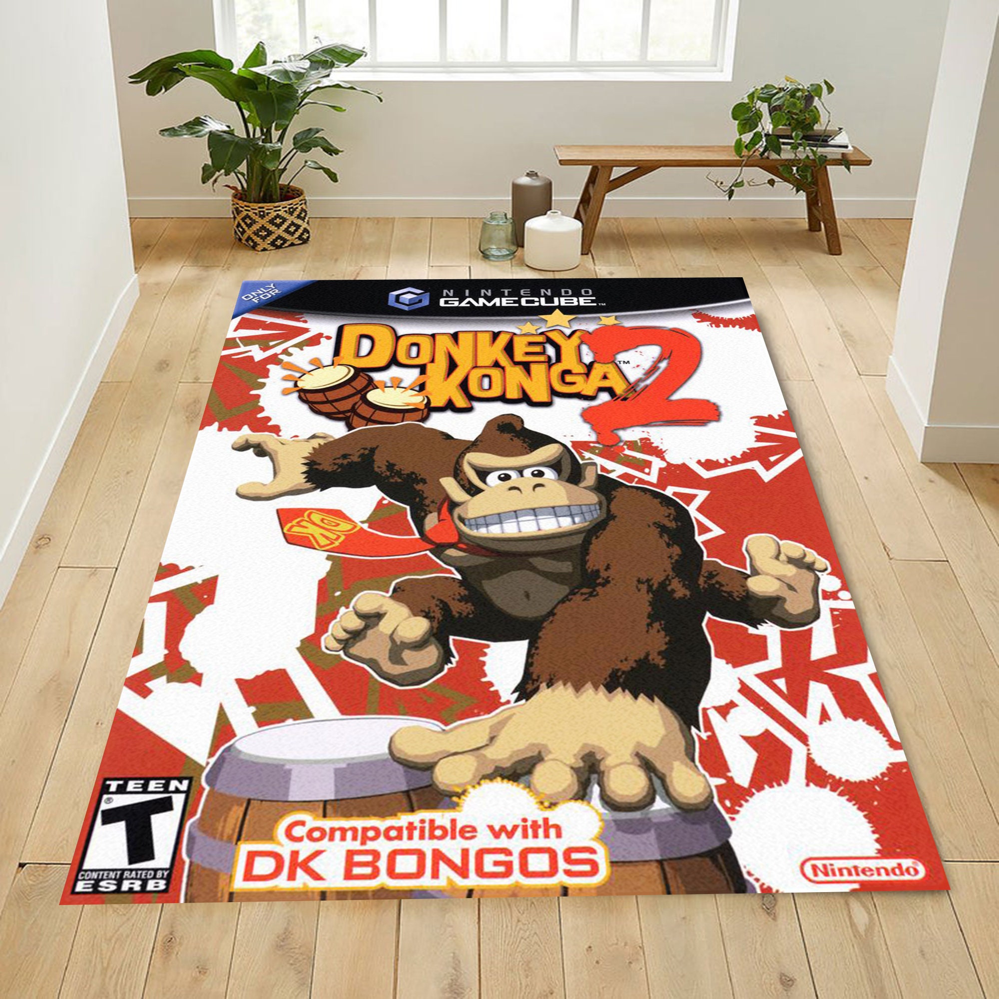 Donkey Konga 2 Nintendo NES Retro Gaming Area Rug Game Room Etsy