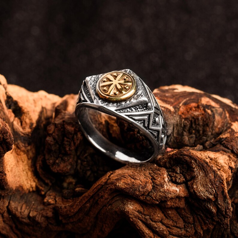 Slavic Rings Slavic Ring With Flower of Life Symbol | Slavic Heritage Jewelry ...