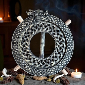 Shamanic Drum “Ouroboros” | Handcrafted Ritual Drum for Meditation, Trance & Sound Healing