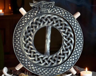 Shamanic Drum “Ouroboros” | Handcrafted Ritual Drum for Meditation, Trance & Sound Healing