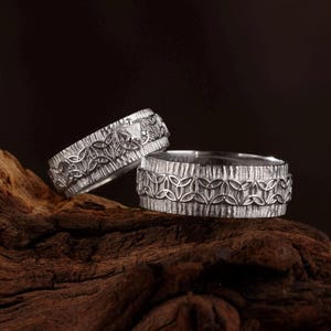 Viking Wedding Ring Set: Celtic Claddagh, Gold & Silver