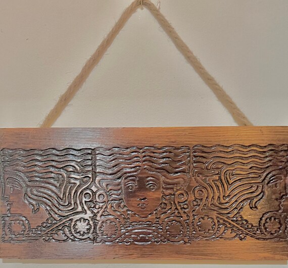 Art Deco Wooden Wall Hanger Etsy