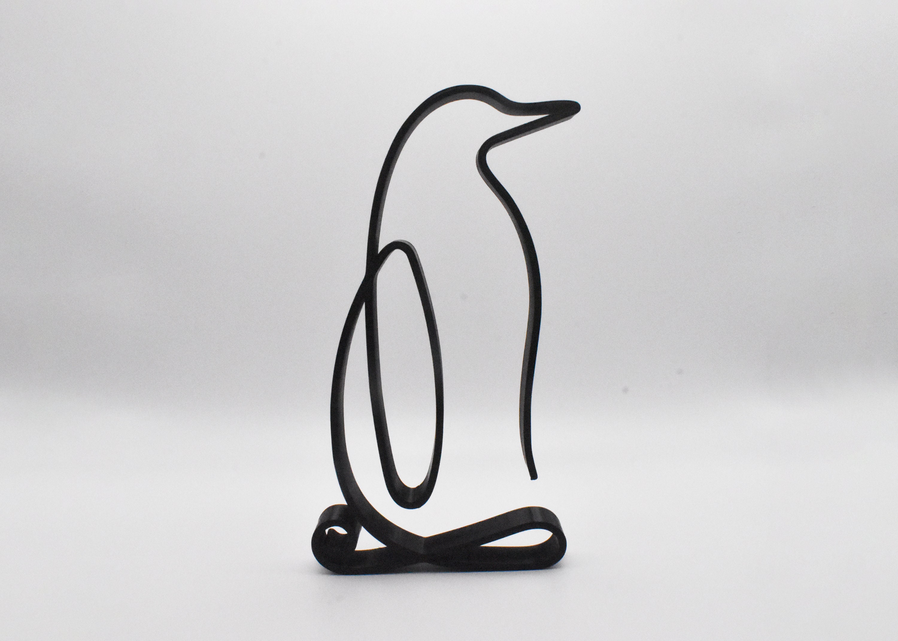 Line Art Penguin Sculpture Minimalist Home Decor Tabletop Etsy