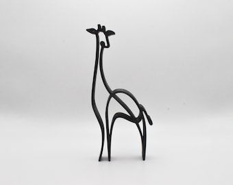 Escultura de jirafa de arte lineal, decoración minimalista del hogar, adorno de mesa, regalo de inauguración de la casa