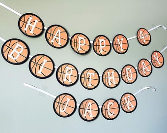Basketball birthday banner customizable