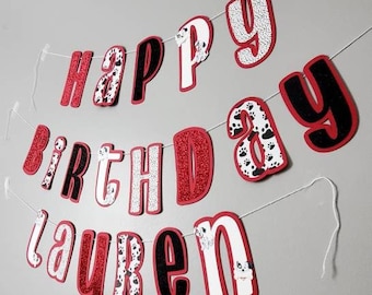 Dalmatian themed Birthday banner with name