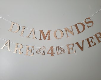 Diamonds are 4 ever banner. Diamond themed birthday banner. 4th birthday