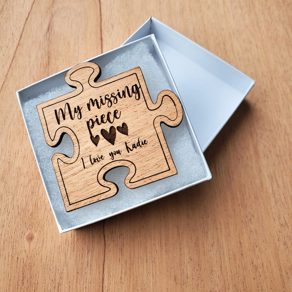 My missing piece customizable gift for her. Customizable gift for him. Valentines day gift. Anniversary gift.