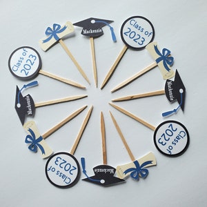 Graduation cupcake toppers customizable