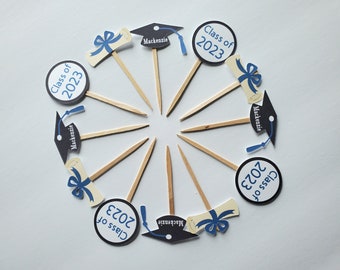 Graduation cupcake toppers customizable. Class of 2025 cupcake toppers
