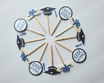 Graduation cupcake toppers customizable