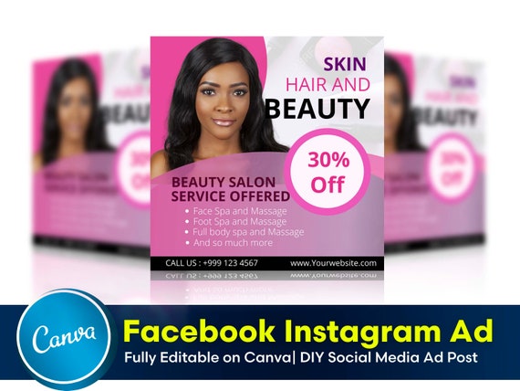 Beauty Facebook Instagram Ad DIY Canva Beauty Flyer Template - Etsy Beauty Facebook Instagram Ad DIY Canva Beauty Flyer Template - Etsy