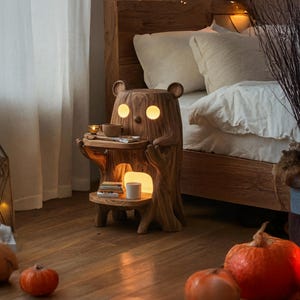 Handmade Solid Wood Floating Nightstand: Farmhouse Bedside Table with Drawer