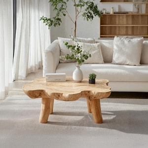 Modern Coffee Table Farmhouse Live Edge Table Reclaimed Solid Wood Side Table Handcrafted End Table Living Room Table Decor