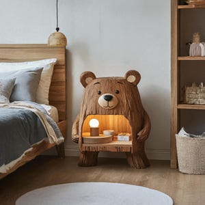 Handmade Solid Wood Floating Nightstand: Farmhouse Bedside Table with Drawer