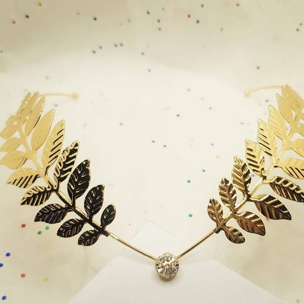 gold laurel headpiece
