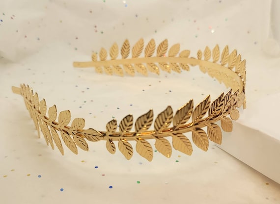 Laurel Leaf Metal Headband Silver/Gold Thin Headband Bridal | Etsy