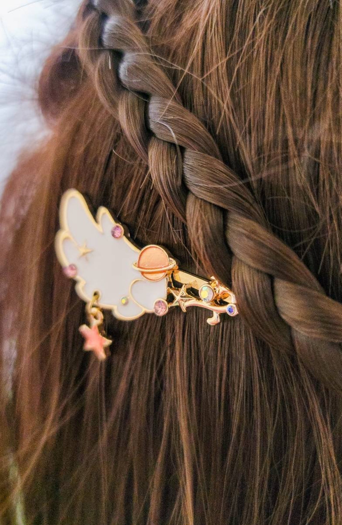 Angel Wings Hair Clips Gold Galaxy Hair Pins Stars Etsy
