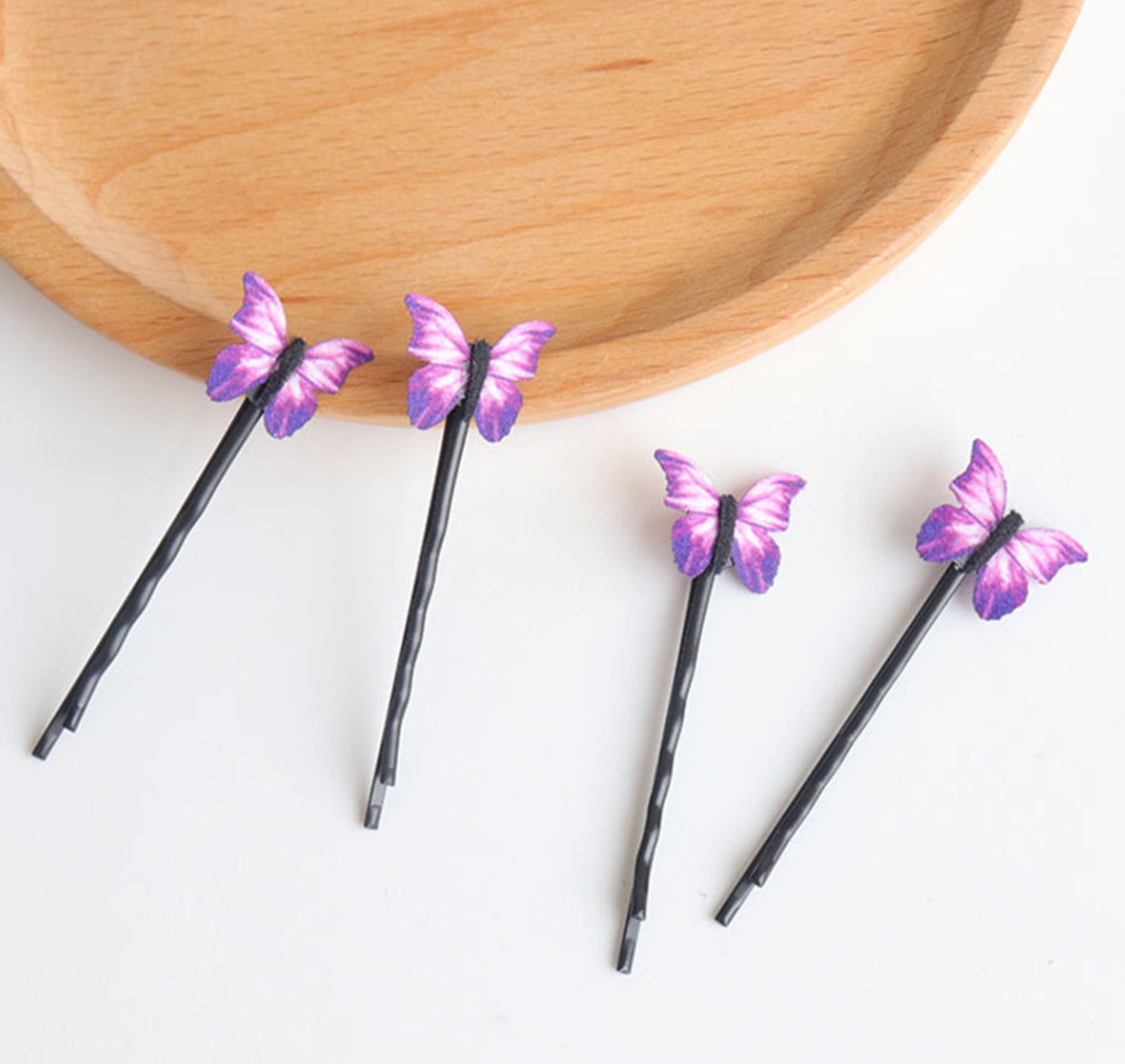 Purple Butterfly Hair Clips Butterfly Bobby Pins Small Etsy