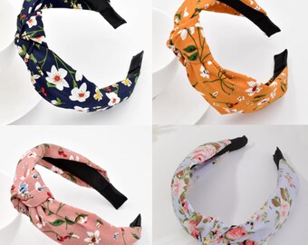 Floral Knot Headband | Hard Fabric Headband | Top Knot | Flower Headband | Boho Headband | Women Headband |