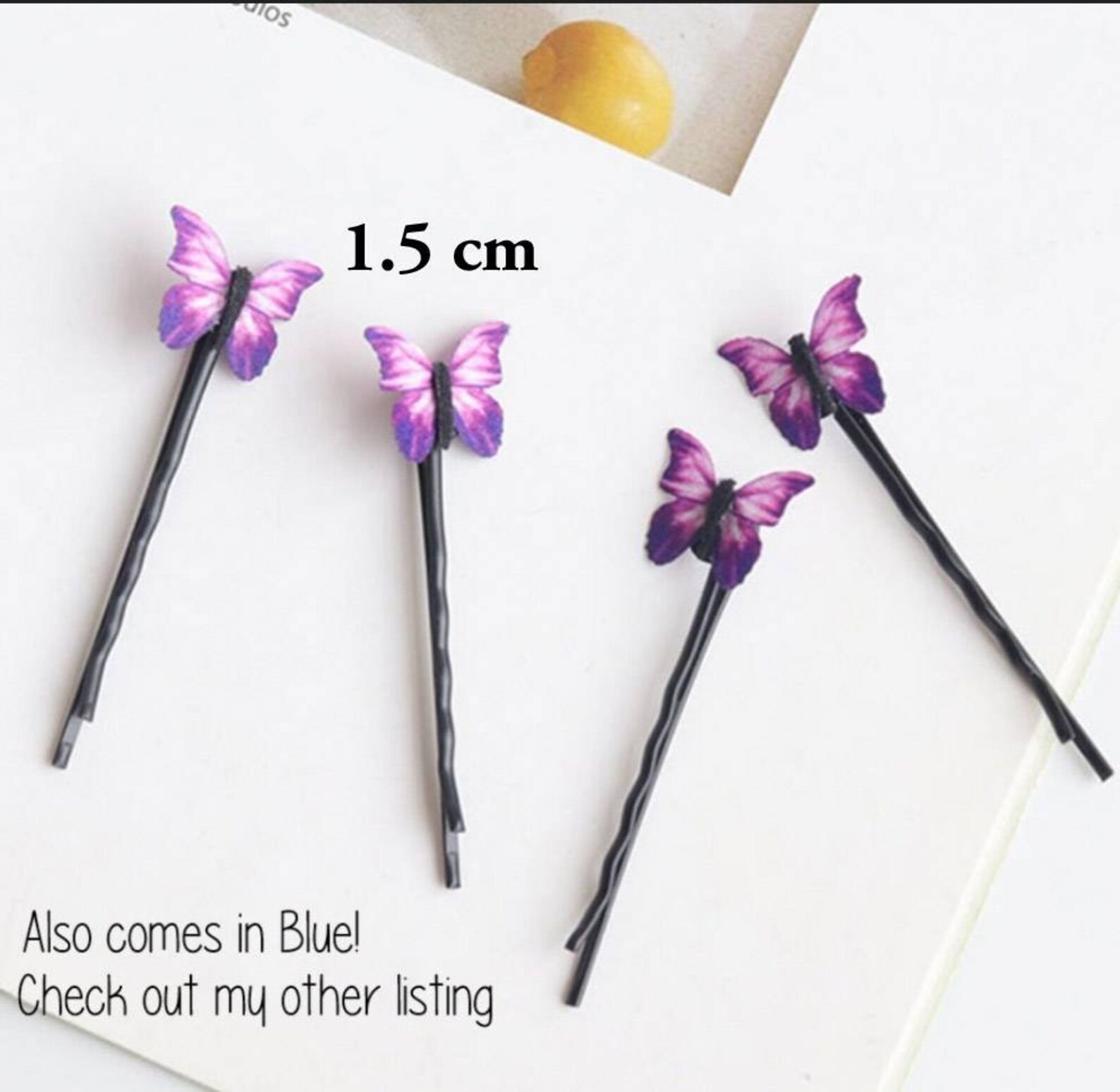 Purple Butterfly Hair Clips 4 Butterfly Bobby Pins Small Etsy
